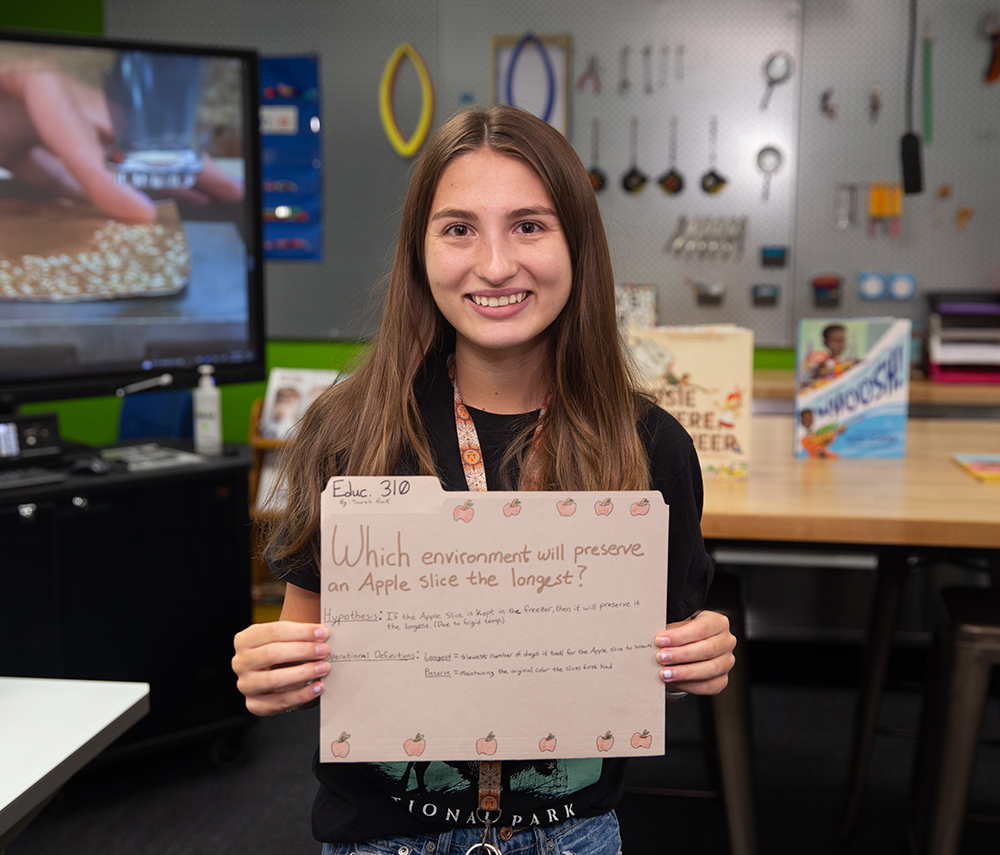 Pictured is student Sarah Rock. Photo by Randall Coleman.